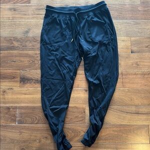 ZYIA Black Track Pants with Elastic Waistband and Tapered Legs